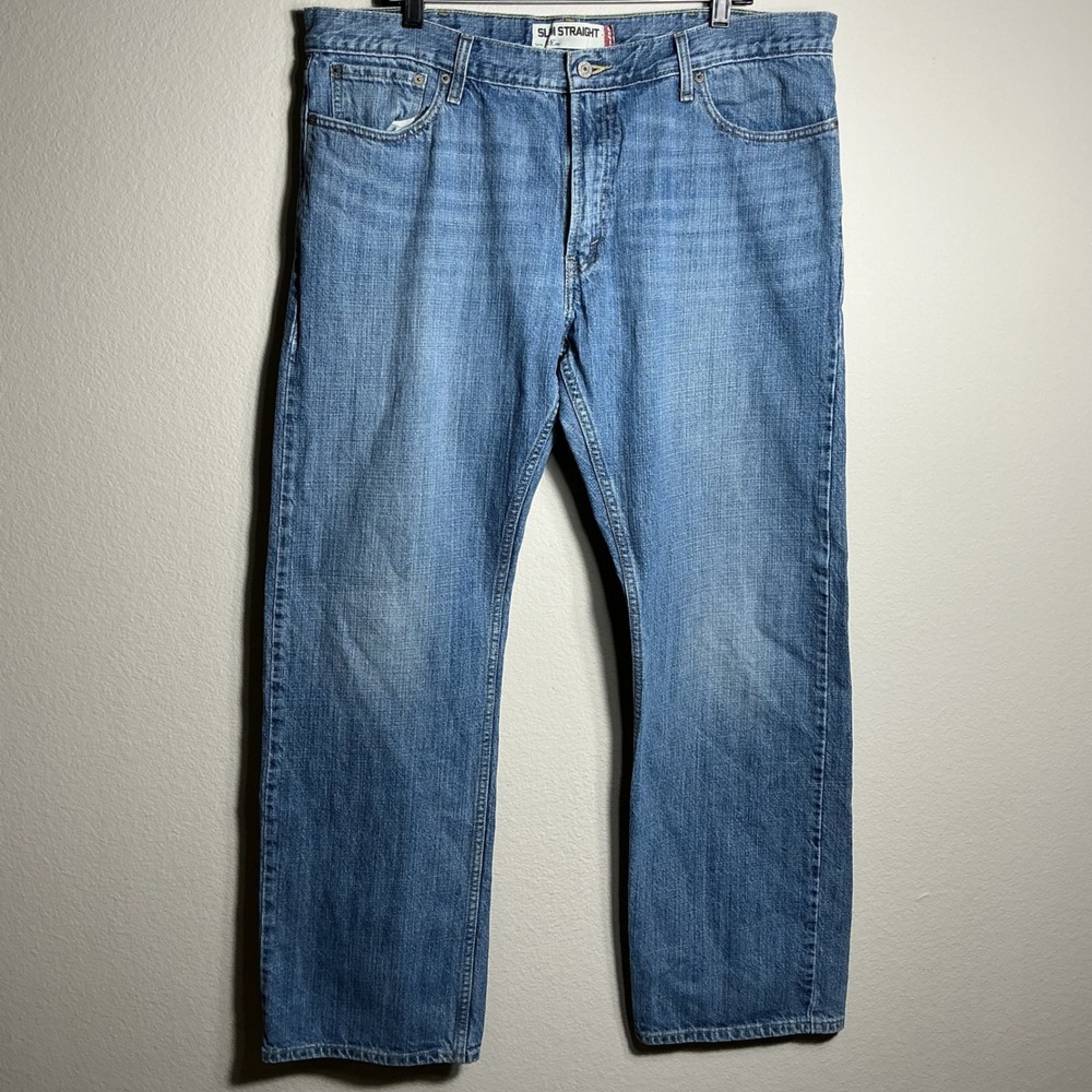 Levi's 514 Slim Straight Jeans Men W40 L32 Blue Medium Wash Vintage Denim Pants